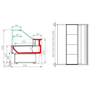 Витрина нейтральная Carboma GC110 N 2,5-1 (2,5 Carboma CG110) (1006 дуб) - Изображение 3
