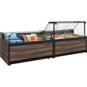 Витрина морозильная Carboma GC111 SL 1,25‑1 (1008 Темный дуб) (газлифт, без боковин) - Изображение 3