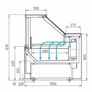 Витрина морозильная Carboma GC111 SL 1,25‑1 (1008 Темный дуб) (газлифт, без боковин) - Изображение 6