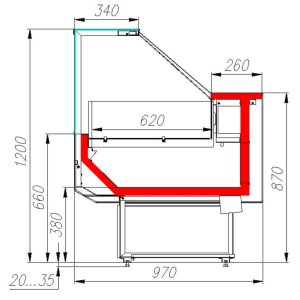 Витрина морозильная Carboma GC95 SL 1,0-1 (ВХСн-1,0 Carboma GC95 KombiLux) (0107 Ольха) - Изображение 2