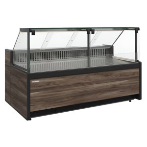 Витрина холодильная Carboma GC111 VV 2,5-1 (1008 Темный дуб) (динамика, газлифт, без боковин)