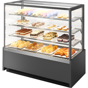 Витрина кондитерская Chilz VETE KUB LUX 90 серый муар, металлик