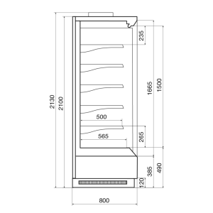Горка холодильная Dazzl Vega SG 080 H210 Plug-in 125  - Изображение 3