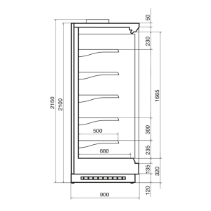 Горка холодильная Dazzl Vega DG 090 H210 торец - Изображение 3