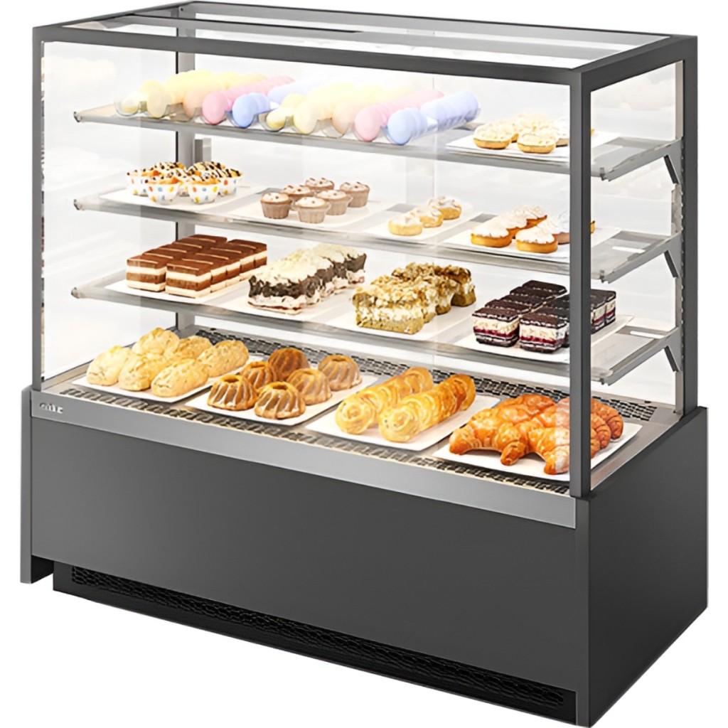 Витрина кондитерская Chilz VETE KUB 130 серый муар, металлик