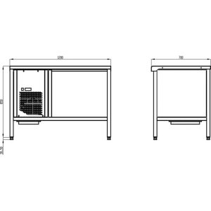 Стол с охлаждаемой поверхностью Polair TT1,2GN-G  - Изображение 2