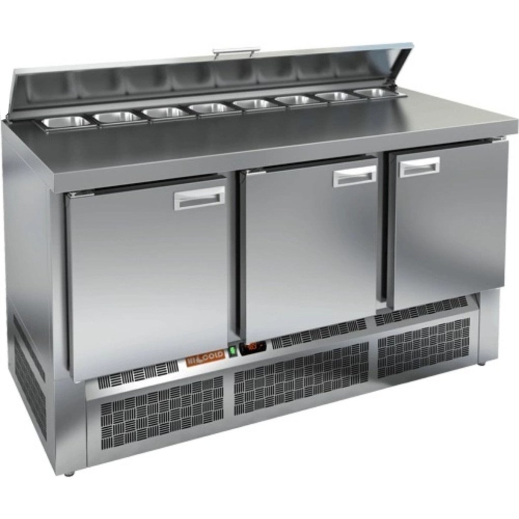 Стол холодильный для салатов HiCold SLE2-111SN (1/6) О З с крышкой