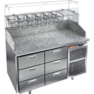 Стол холодильный для пиццы HiCold PZ3-33/GN камень