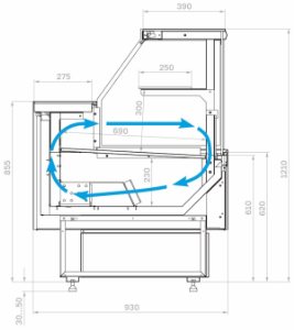 Витрина холодильная GC95 VM 2,0-1 с боковинами (версия 2.0) (9006-9005) - Изображение 3