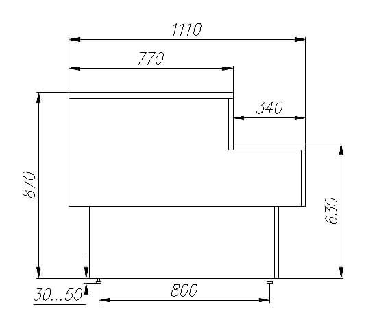 Прилавок кассовый Carboma GC110 N 1,2 (GC110 N 1,25-7) - Изображение 2